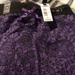 Purple underwear with skulls